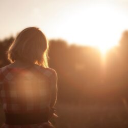 woman, person, sunset