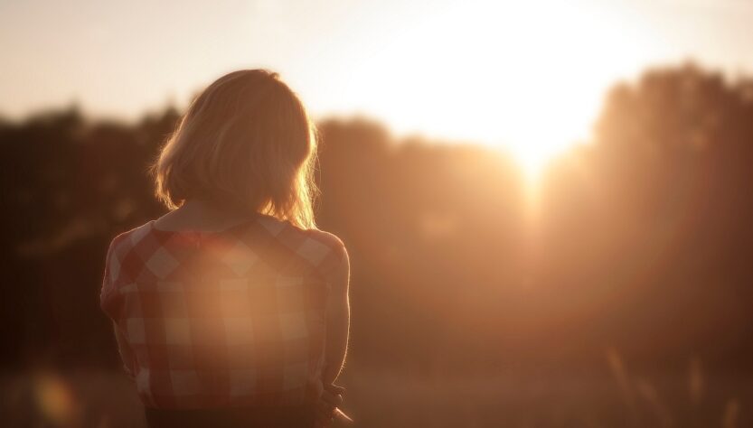 woman, person, sunset